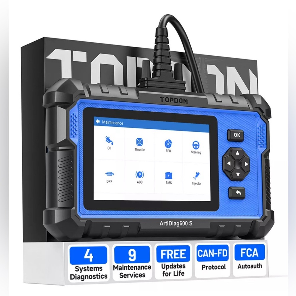 TOPDON AD600S OBD2 Scanner Engine ABS SRS SAS AT TPMS EPB Diagnostic Tool
